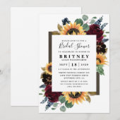 Zonnebloem Rozen Bourgogne Navy Blue Vrijgezellenf Kaart (Voorkant / Achterkant)