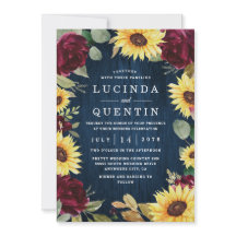 Zonnebloem Rozen Burgundy Red en Navy Blue Weddens