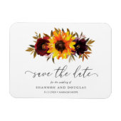 Zonnebloem Rozen Rustic Fall Wedding Save the Date Magneet (Horizontaal)