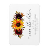 Zonnebloem Rozen Rustic Fall Wedding Save the Date Magneet (Verticaal)