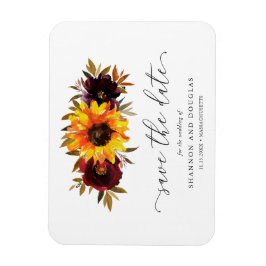 Zonnebloem Rozen Rustic Fall Wedding Save the Date Magneet