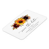 Zonnebloem Rozen Rustic Fall Wedding Save the Date Magneet (Linkerzijde)