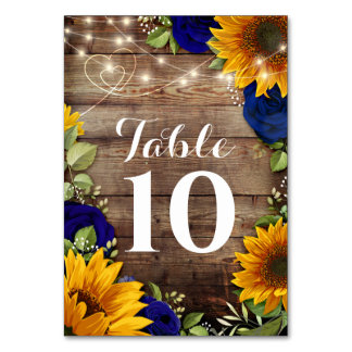 Zonnebloem Rozen Rustic Wedding Table Numbers Kaart