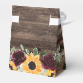 Zonnebloem Rozen Rustic Wood Weddenschap Bedankdoosjes (Achterkant)