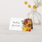 Zonnebloem & Rozen Rustiek Plaatskaartje (Achterkant)