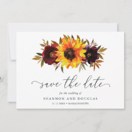 Zonnebloem Rozen rustieke Herfst bloemenelegante b Save The Date