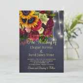 Zonnebloem rozen rustieke winterverlichting marine kaart (Staand voorkant)