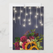 Zonnebloem rozen rustieke winterverlichting marine kaart (Achterkant)