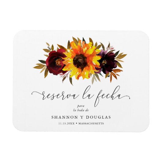 Zonnebloem Rozen Rustige Herfst Spaans behalve dat Magneet (Horizontaal)