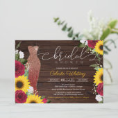 Zonnebloem Rozen Rustige Vrijgezellenfeest Dress Kaart (Staand voorkant)