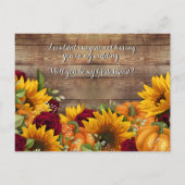 Zonnebloem & Rozen word je mijn bruidsmeisje Kaart (Achterkant)