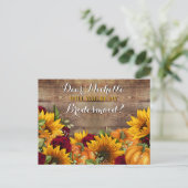 Zonnebloem & Rozen word je mijn bruidsmeisje Kaart (Staand voorkant)