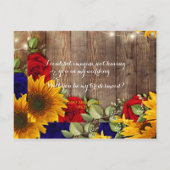 Zonnebloem & Rozen Zal je mijn Maid of Honor Pos z Aankondigingskaart (Achterkant)