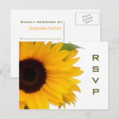 Zonnebloem RSVP-Briefkaart Uitnodiging Briefkaart (Voorkant / Achterkant)