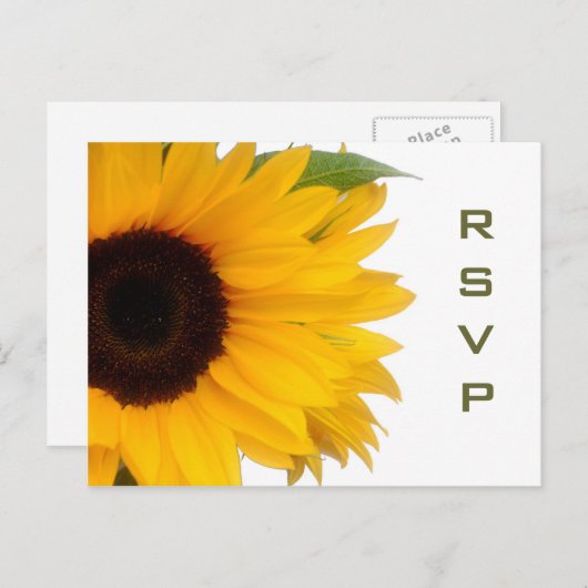 Zonnebloem RSVP-Briefkaart Uitnodiging Briefkaart (Voorkant / Achterkant)