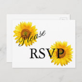 Zonnebloem RSVP-Briefkaart Uitnodiging Briefkaart (Voorkant / Achterkant)