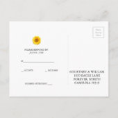 Zonnebloem RSVP-Briefkaart Uitnodiging Briefkaart (Achterkant)
