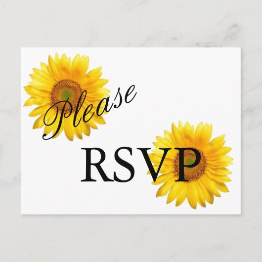 Zonnebloem RSVP-Briefkaart Uitnodiging Briefkaart (Voorkant)