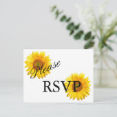 Zonnebloem RSVP-Briefkaart Uitnodiging Briefkaart (Staand voorkant)