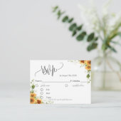 Zonnebloem RSVP Card Enclosure Kaart (Staand voorkant)