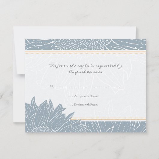 Zonnebloem RSVP-kaart: Oranje RSVP Kaartje (Voorkant)