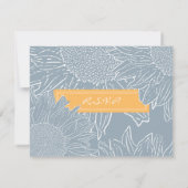 Zonnebloem RSVP-kaart: Oranje RSVP Kaartje (Achterkant)