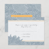 Zonnebloem RSVP-kaart: Oranje RSVP Kaartje (Voorkant / Achterkant)