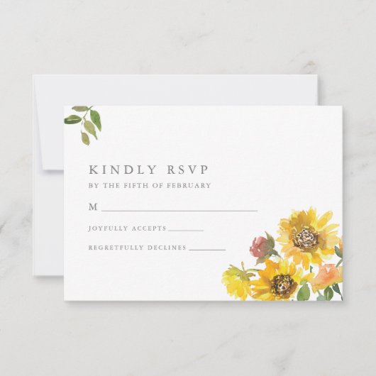 Zonnebloem RSVP-Kaart RSVP Kaartje (Voorkant)