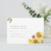 Zonnebloem RSVP-Kaart RSVP Kaartje (Staand voorkant)