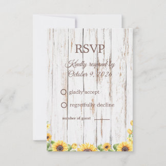 Zonnebloem RSVP Kaartje