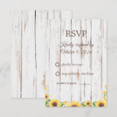 Zonnebloem RSVP Kaartje (Voorkant / Achterkant)