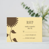 Zonnebloem RSVP op geel (Staand voorkant)