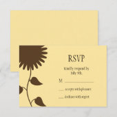 Zonnebloem RSVP op geel Kaartje (Voorkant / Achterkant)