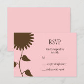 Zonnebloem RSVP op roze Kaartje (Voorkant / Achterkant)
