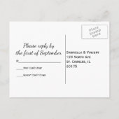 Zonnebloem RSVP-respons Uitnodiging Briefkaart (Achterkant)