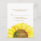 Zonnebloem RSVP Uitnodiging Briefkaart (Voorkant)