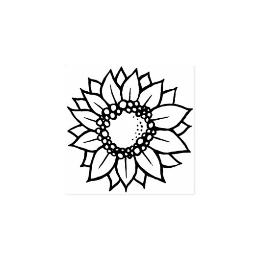 Zonnebloem Rubberstempel (Afrduk)