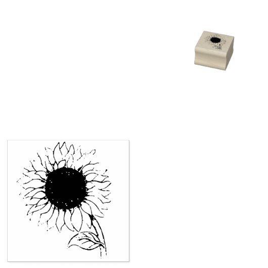Zonnebloem Rubberstempel (Gestempeld)