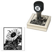 zonnebloem rubberstempel (Gestempeld)