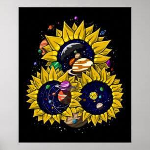 Zonnebloem Ruimtezonnesodig systeem Poster