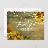 Zonnebloem | Rustic Americana Hartelijk dank Briefkaart (Voorkant / Achterkant)