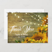 Zonnebloem | Rustic Americana Hartelijk dank Briefkaart (Voorkant / Achterkant)