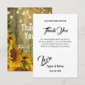 Zonnebloem | Rustic Americana Hartelijk dank Kaart (Voorkant / Achterkant)