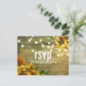 Zonnebloem | Rustic Americana RSVP Briefkaart (Staand voorkant)
