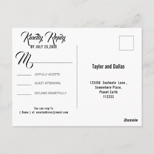 Zonnebloem | Rustic Americana RSVP Briefkaart (Achterkant)