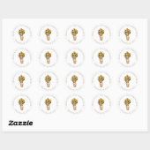 Zonnebloem - Rustic Autumn Return Address Ronde Sticker (Vel)