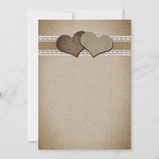  zonnebloem Rustic Burlap Wedding Kaart (Achterkant)