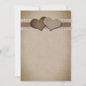Zonnebloem Rustic Burlap Wedding Kaart (Achterkant)