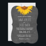 zonnebloem Rustic Chalkboard Wedding Kaart<br><div class="desc">Zonnebloem Rustic Chalkboard Wedding Invitations.</div>