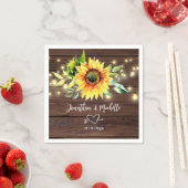 Zonnebloem Rustic Dark Wood Weddenschap Servet (Insitu)